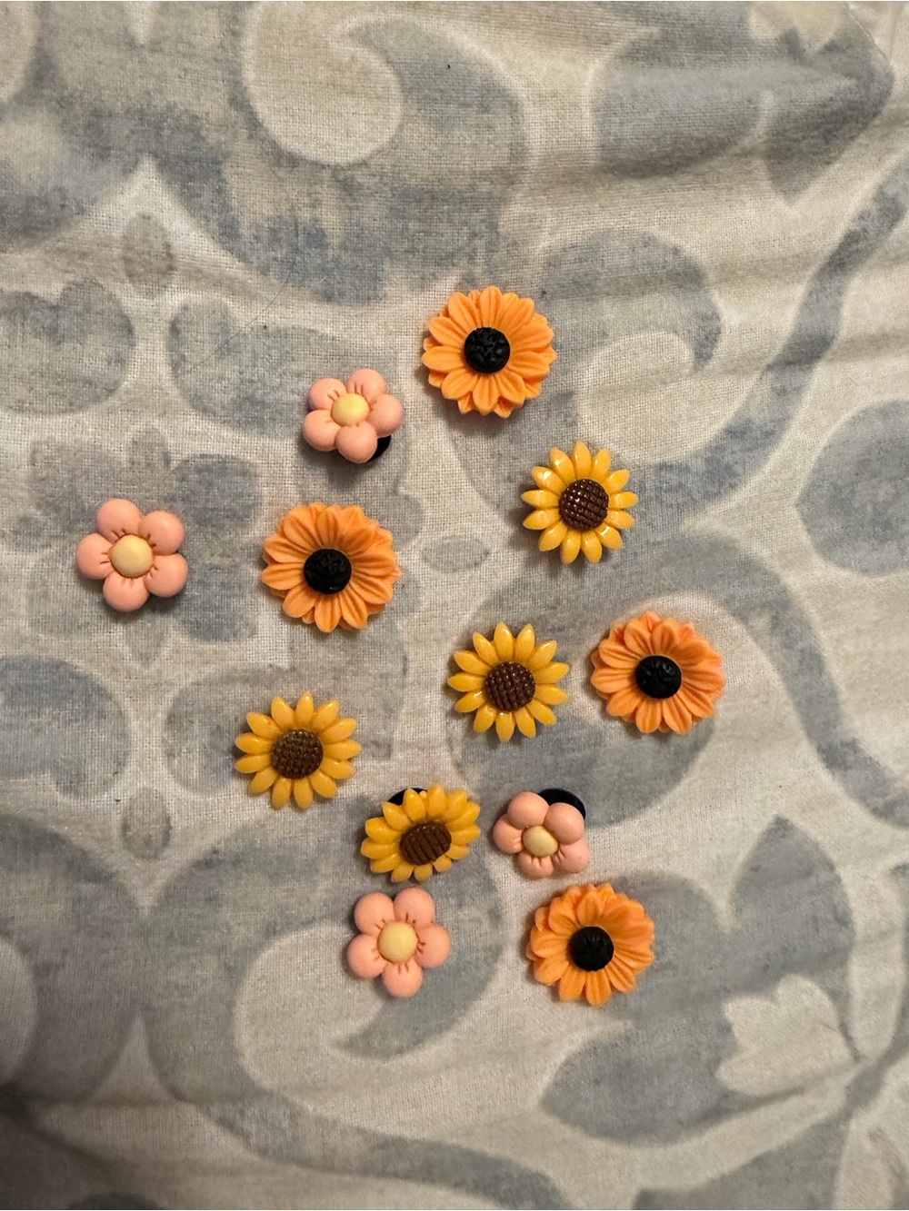 Jibbitz Yellow Sunflower & Peach Blossom Hair Charms